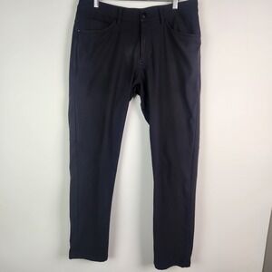 Lululemon Mens Black Pants‎ Flat Front Slim Fit Comfort Stretch Skinny Leg